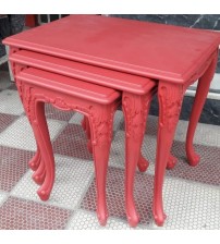 Masifart Kisber Manolya Zigon Sehpa Kırmızı Eskitme